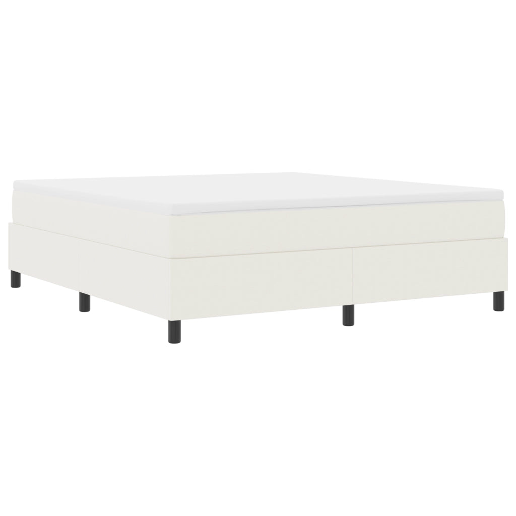 Letto con Rete a Molle con Materasso Crema Super King Tessuto in Corduroy