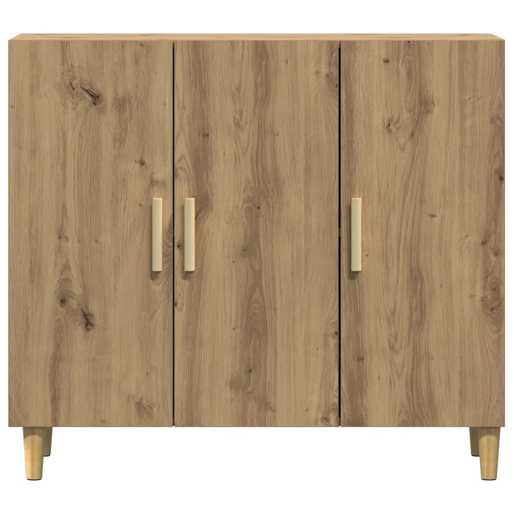 Credenza Rovere Artigianale 90x34x80 cm in Legno Multistrato