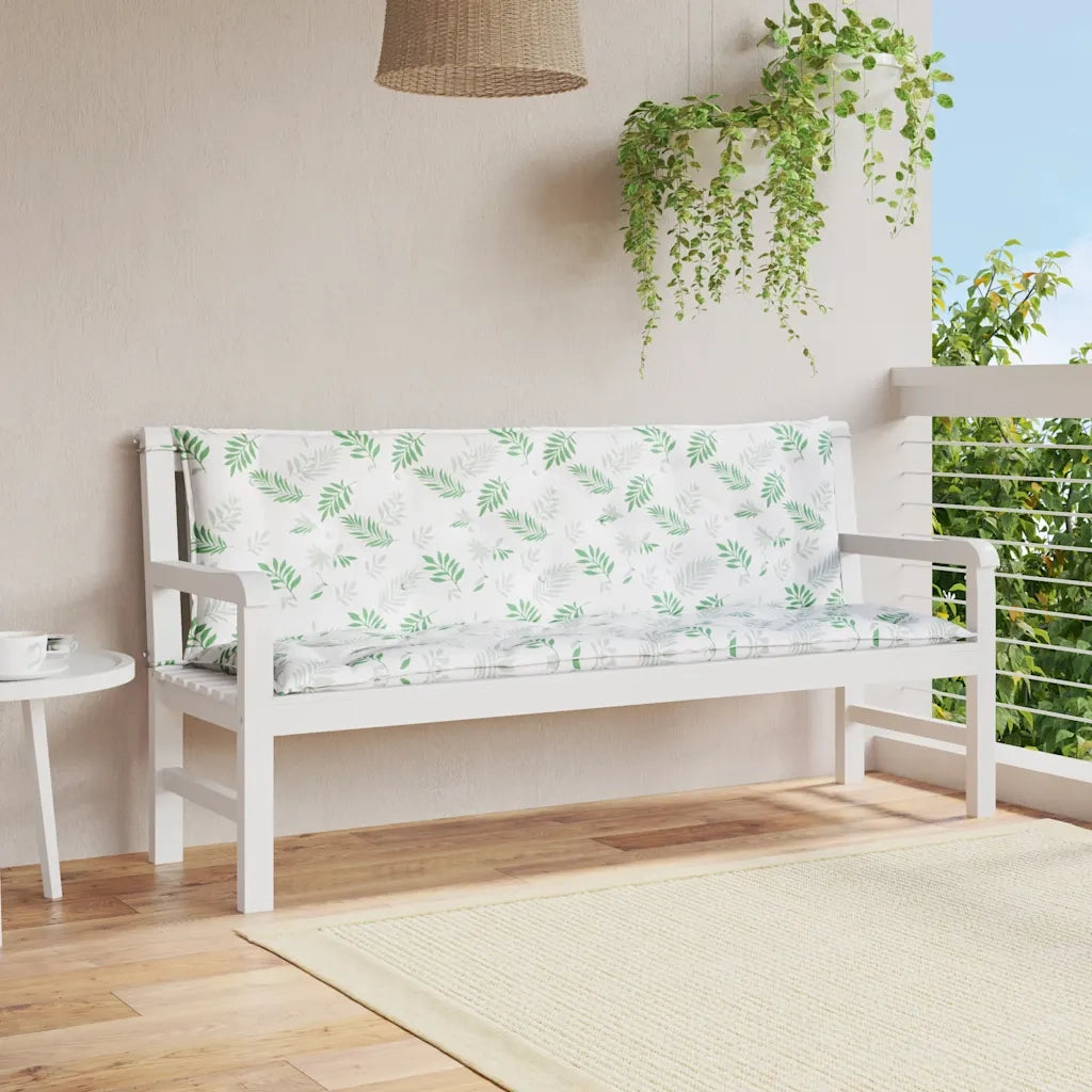Cuscini Panca Giardino 2 pz Motivo a Foglie 150x50x7 cm Tessutocod mxl 118248