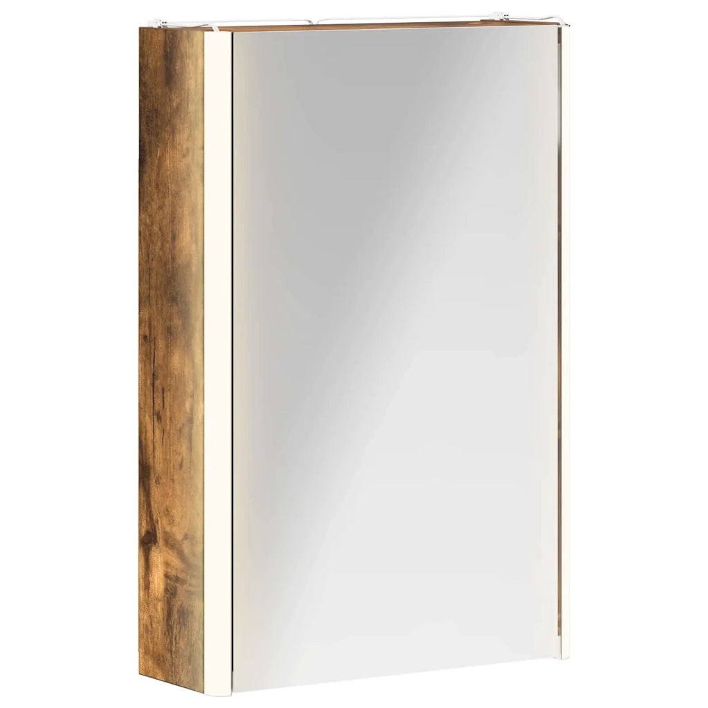 Mobiletto per specchio da bagno Rovere fumé 33 x 11,5 x 50 cm