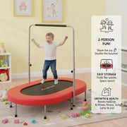 Tapis di salto trampolino mini 2 persone pieghevole per bambini colore rosso
