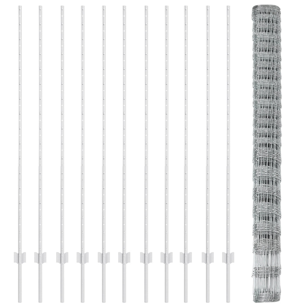 Poste per Recinzione 22 pcs U-Channel 160 cm Acciaio Zincato