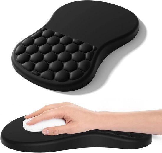 Matrice Ergonomica con Supporto per Polso - Comoda e Sostenibile - 1 pezzo - Nero - Schiuma di Poliisobutene