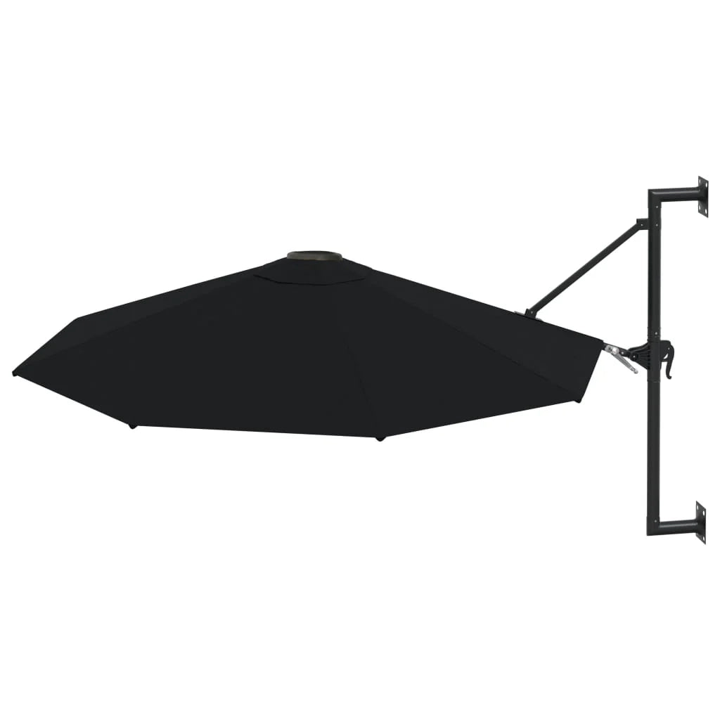 Ombrellone da parete con palo in metallo 300 cm nero 02_0008683