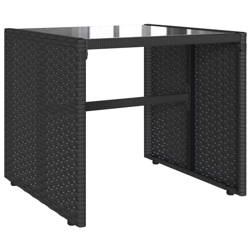 Set Divani da Giardino 4 pz | Set Salotto da Giardino con Cuscini Nero in Polyrattan