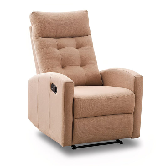 Marvin Poltrona Relax Reclinabile Manuale con Poggiapiedi Solena, Schienale Regolabile Seduta Ergonomica in Tessut Beige