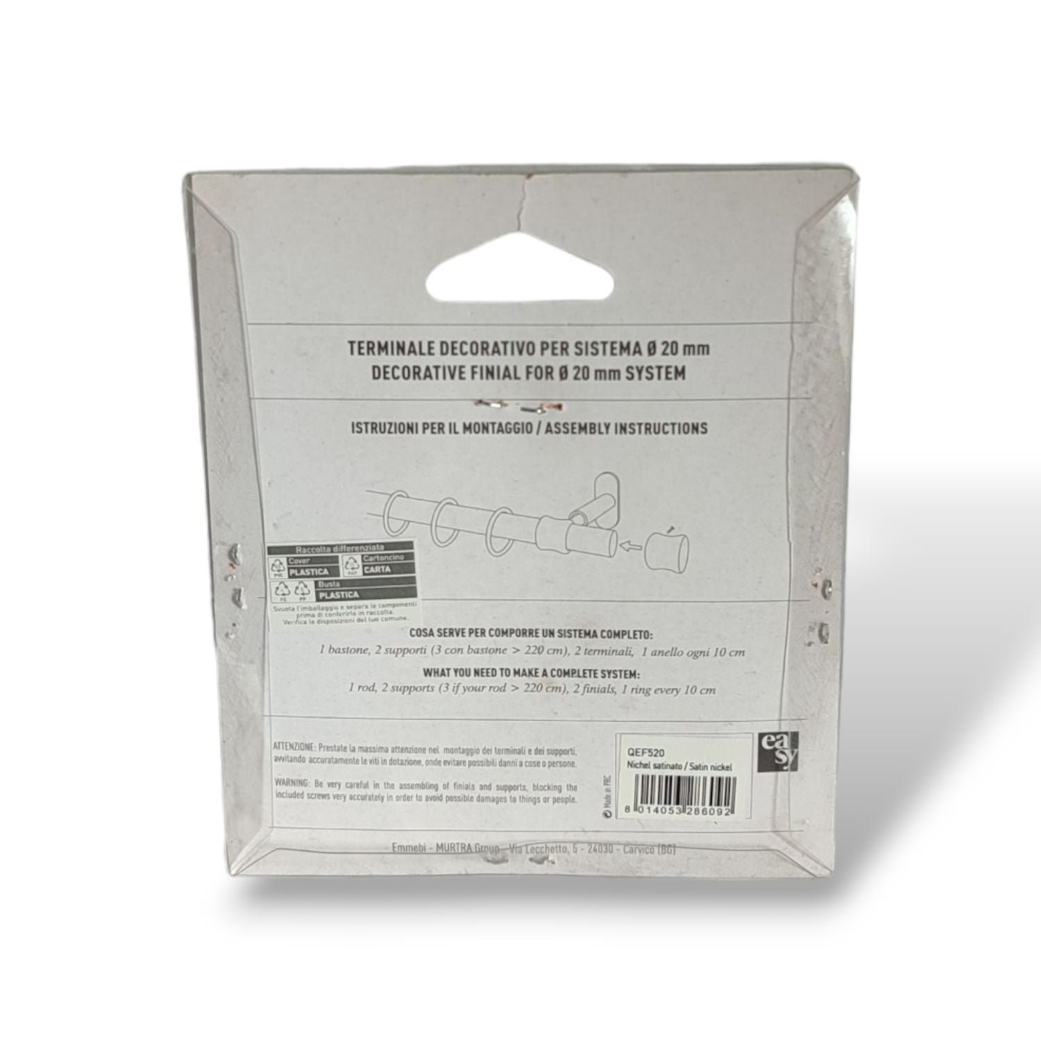 TERMINALE DECORATIVO PRIMULA NICHEL SATINATO