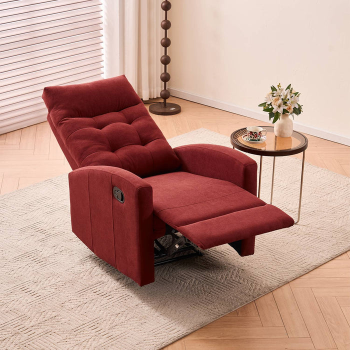 Marvin Poltrona Relax Reclinabile Manuale con Poggiapiedi Solena, Schienale Regolabile Seduta Ergonomica in Tes Bordeaux