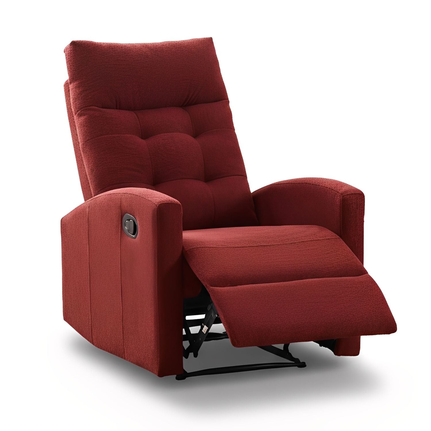 Marvin Poltrona Relax Reclinabile Manuale con Poggiapiedi Solena, Schienale Regolabile Seduta Ergonomica in Tes Bordeaux