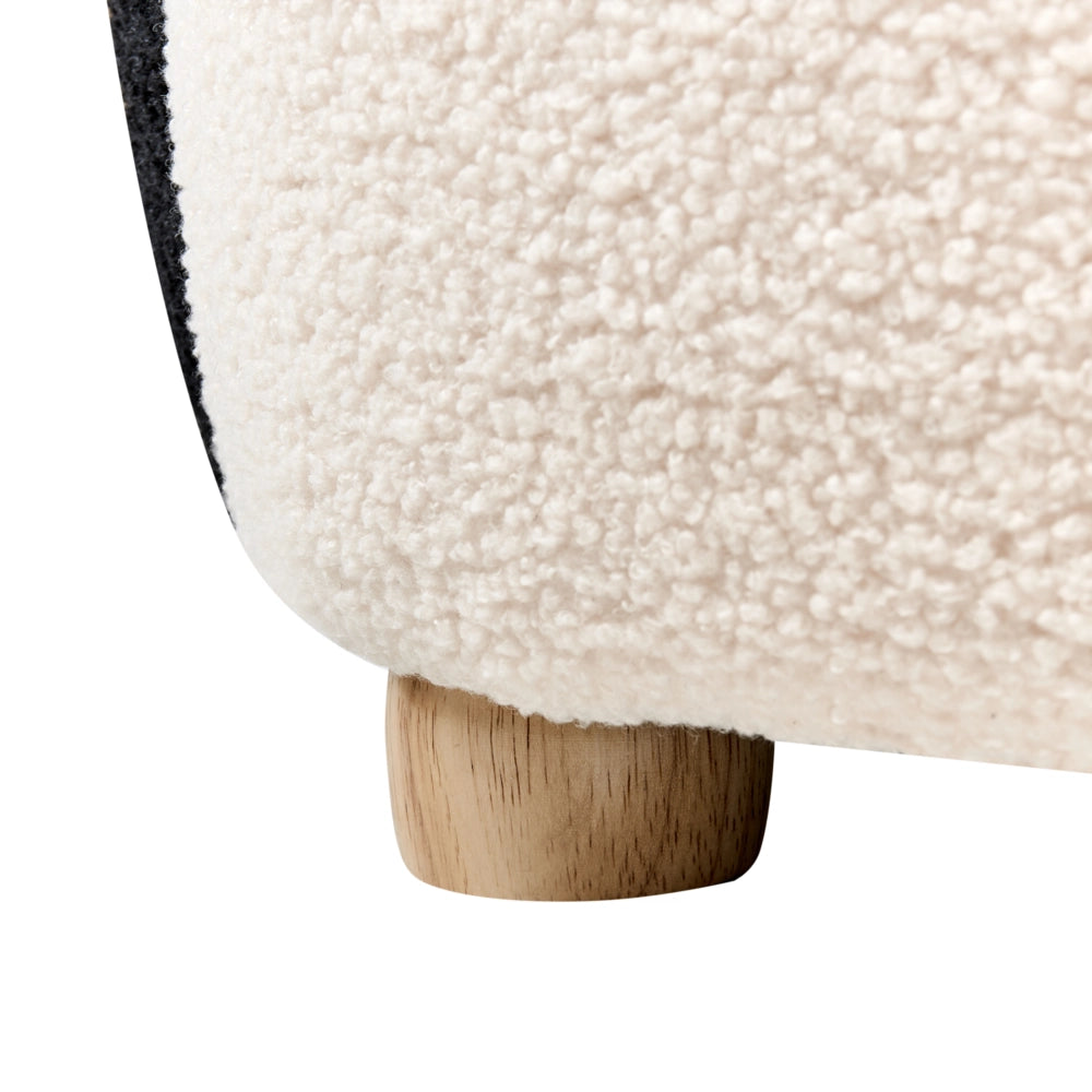 Poltrona per bambini Pinguino bouclé Nero Imbottito Sedia bassa per bambini Forma