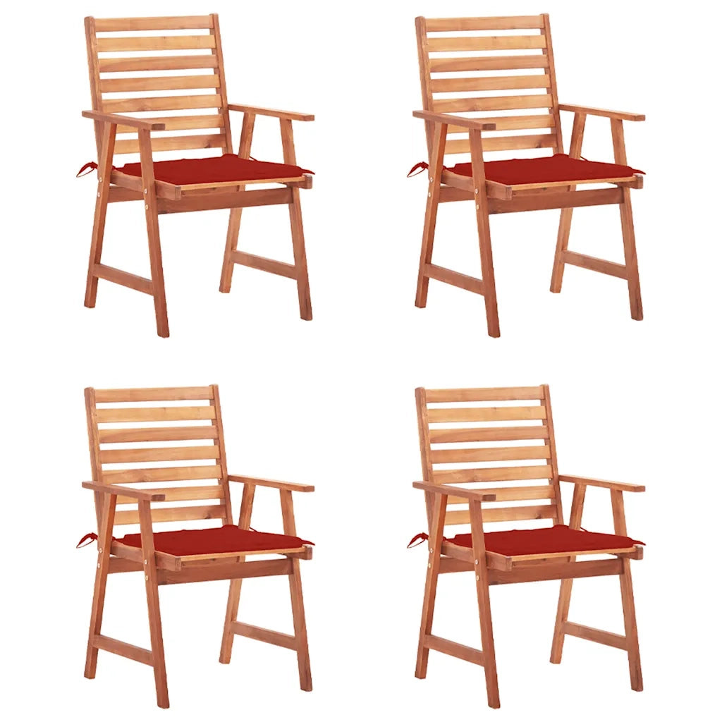 Sedie da Pranzo da Esterni con Cuscini 4 pz Massello di Acacia cod mxl 8559