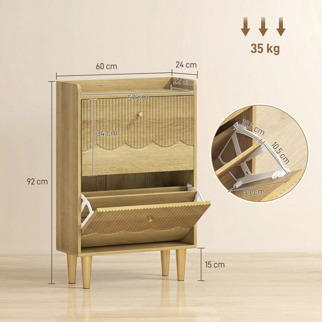 Scarpiera 12 paia con ante e cassetti salvaspazio ¨C zephmum ¨C 60x24x92cm