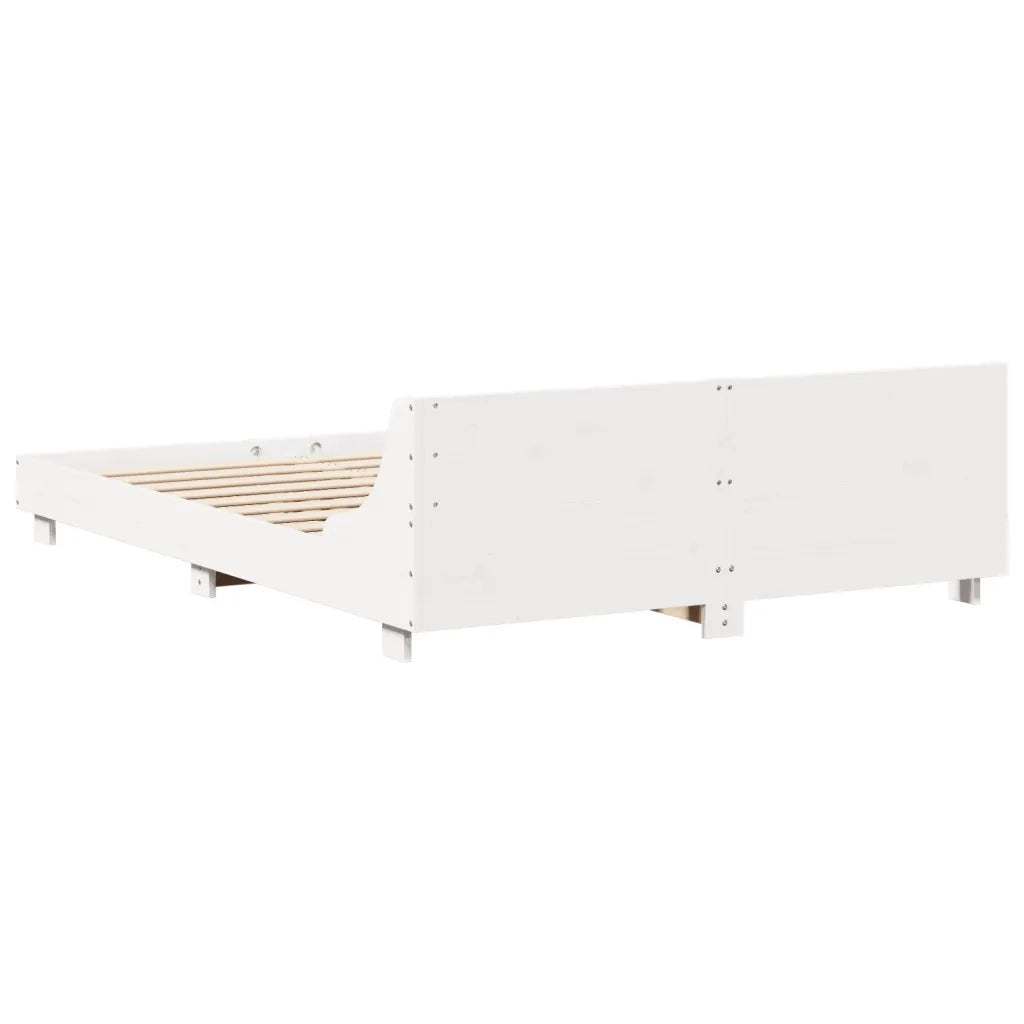 Letto senza Materasso Bianco 120x200 cm Legno Massello di Pino 850732