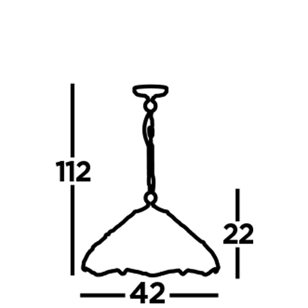 Sospensione Tiffany Libellula Metallo Ottone Vetro 1 Luce E27