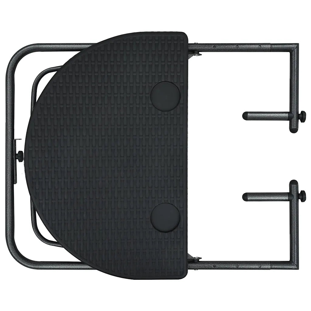 Tavolo da Balcone Pensile Nero 60x64x83,5cm Plastica Rattan cod mxl 47163