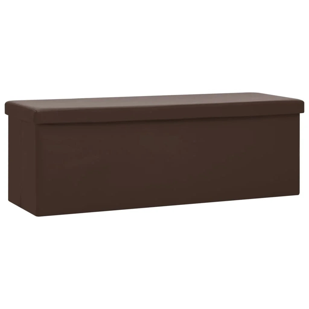 Panca contenitore pieghevole 110 x 38 x 38 cm PVC marrone 02_0010841