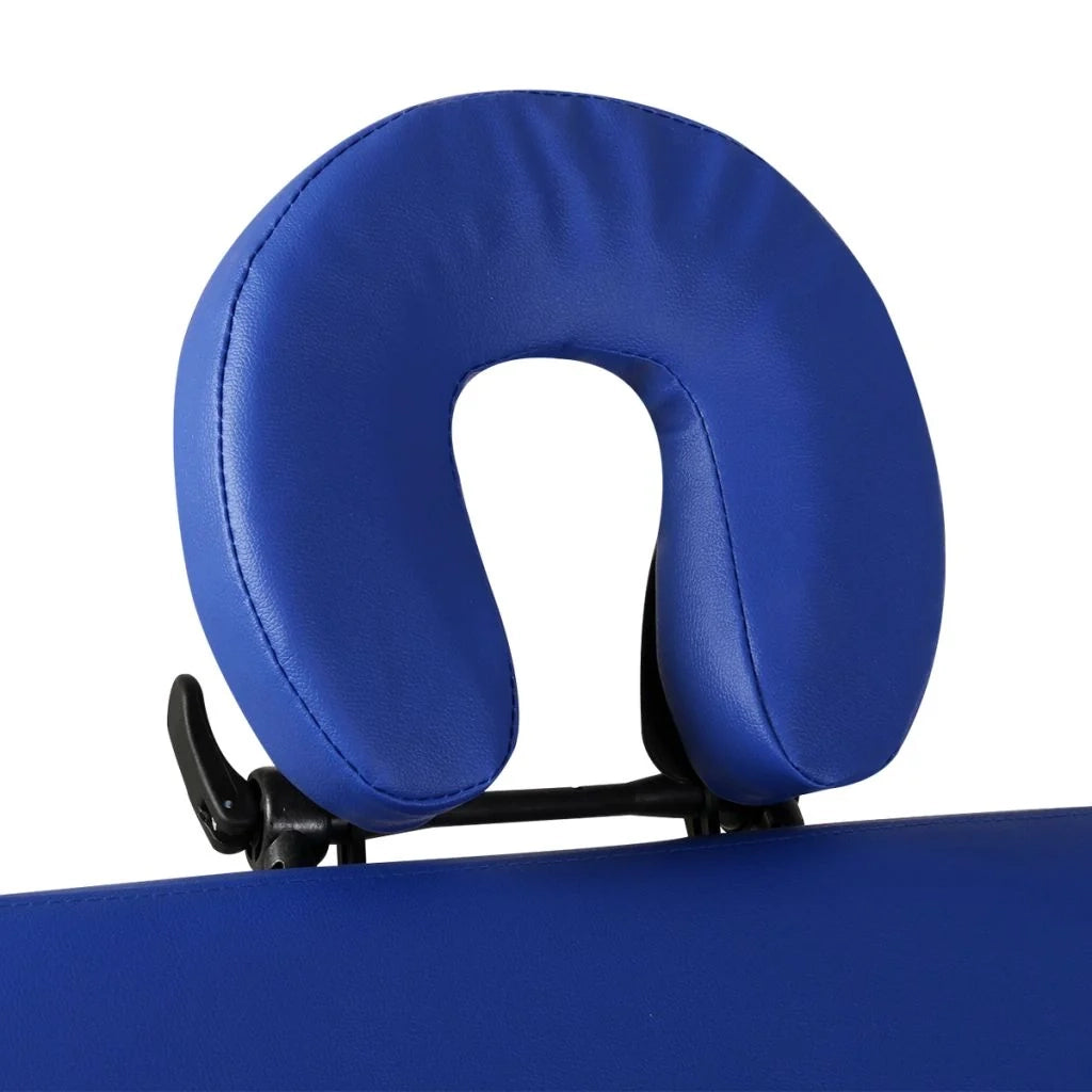 Lettino da massaggio pieghevole a 2 zone con struttura in acciaio inox blu 02_0001879
