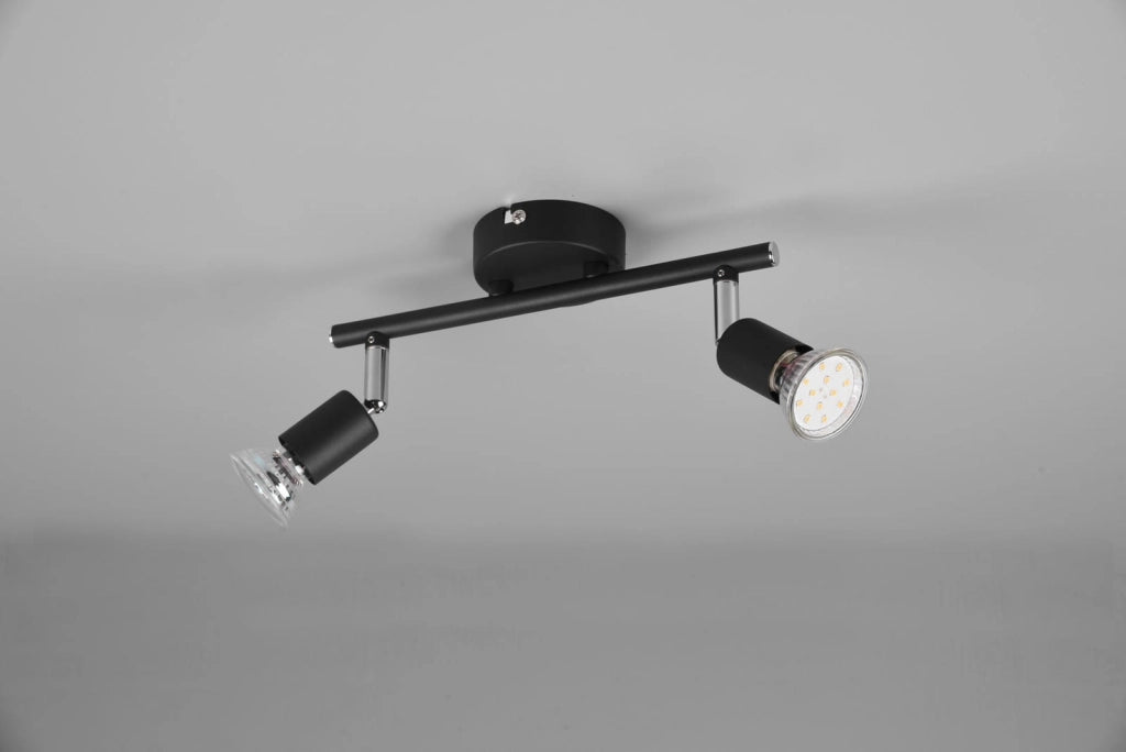 Spot soffitto barra PARIS nero metallo 2xGU10 RL R80912032