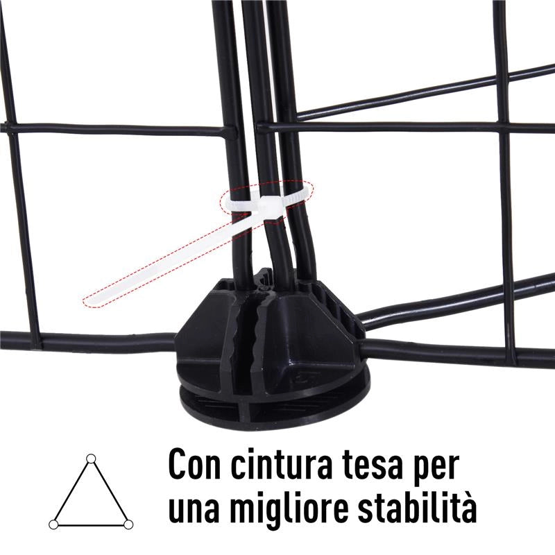 RECINTO MODULARE PER ANIMALI DOMESTICI NERO 12 MODULI 35X35CM
