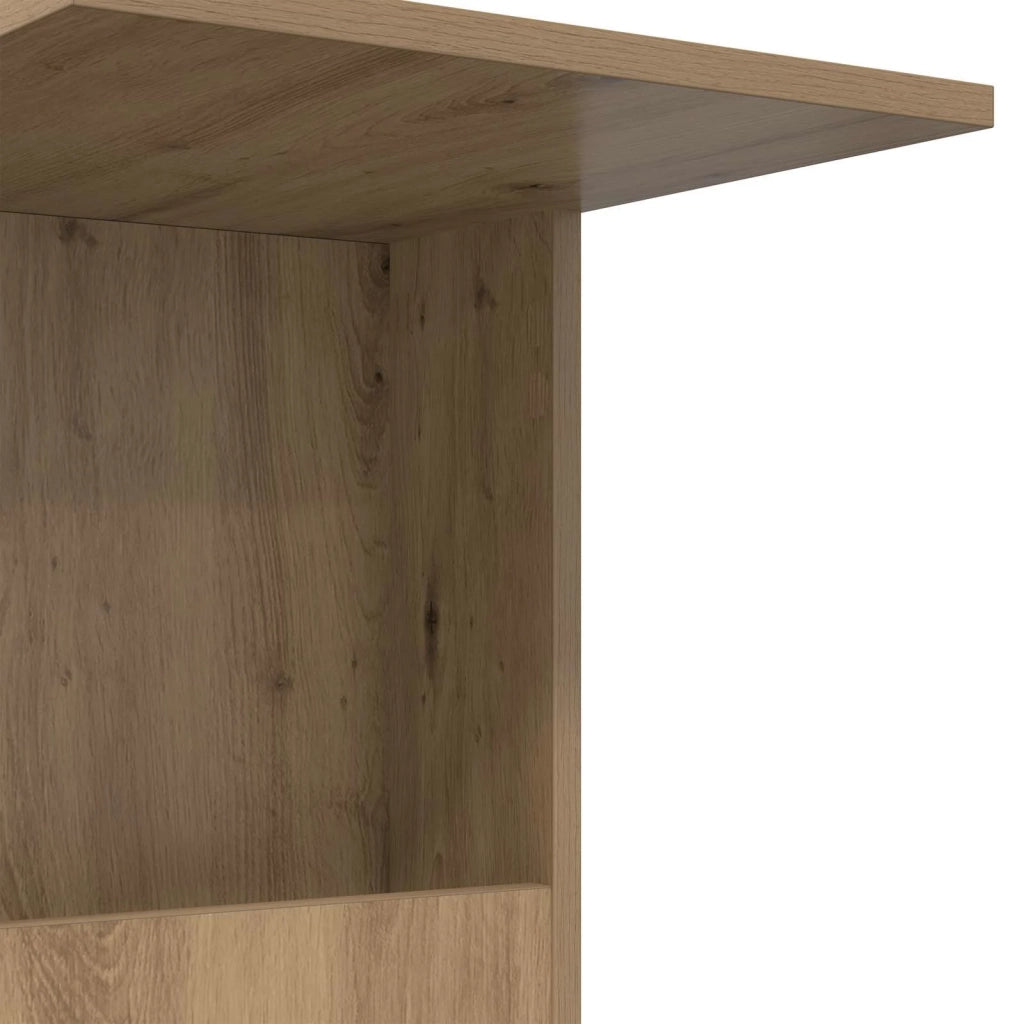 Tavolo laterale con ruota Rovere artigianale 40 x 35 x 60 cm 8000379