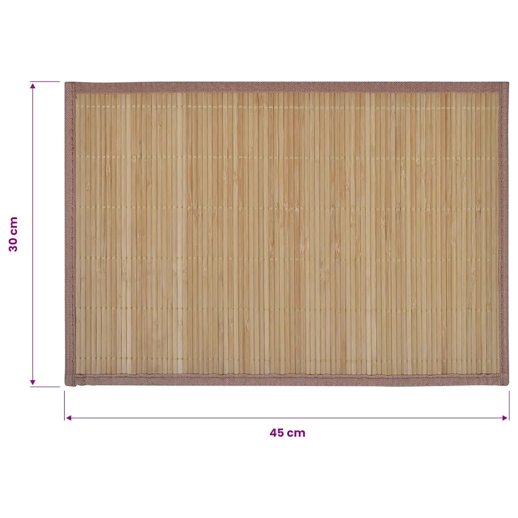 6 Tovagliette di Bamboo 30 x 45 cm Marrone CFW6687692