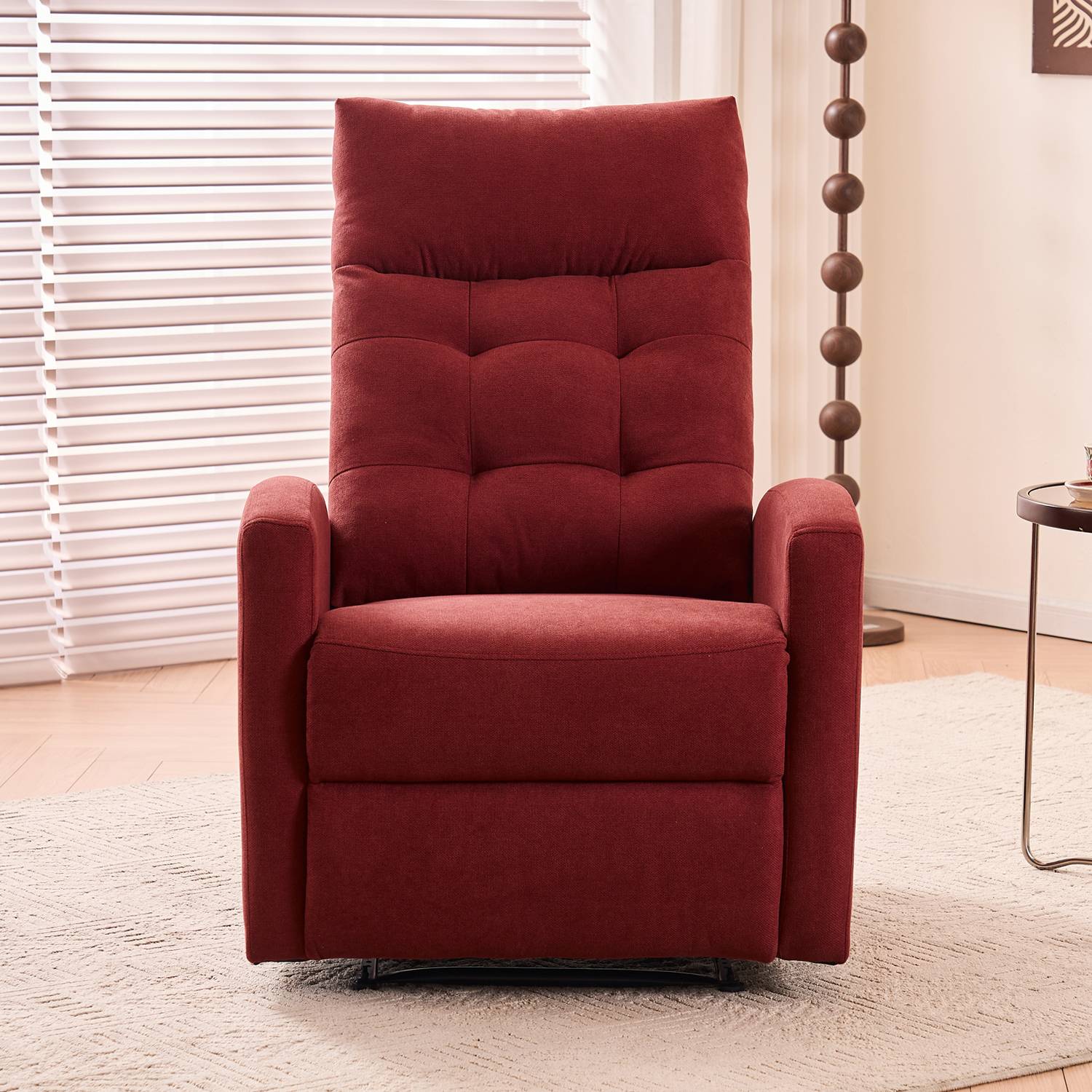 Marvin Poltrona Relax Reclinabile Manuale con Poggiapiedi Solena, Schienale Regolabile Seduta Ergonomica in Tes Bordeaux