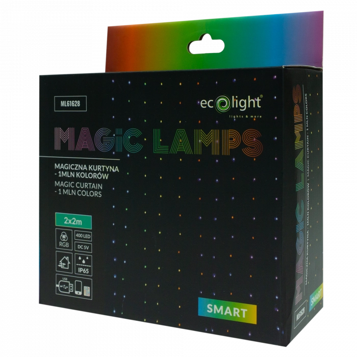 Tenda luminosa LED RGB 400 IP65 Ecolight 2x2 m