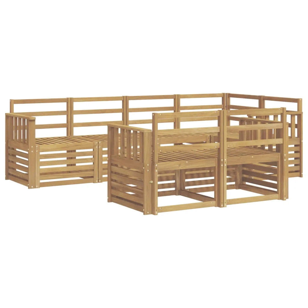 Set di divani da esterno 7 pcs Bianco 247 x 128,5 x 73 cm 3391984