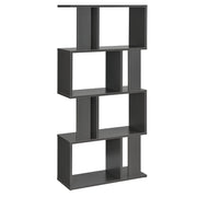 Libreria per soggiorno mobile contenitore con più ripiani MDF rivestito in melaminico 130 cm grigio scuro 03_0001074