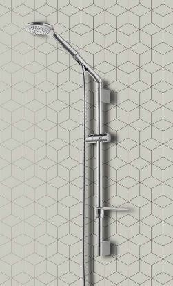 Saliscendi Doccia Anticalcare Monogetto, Flessibile e Portasapone - Serie Bari