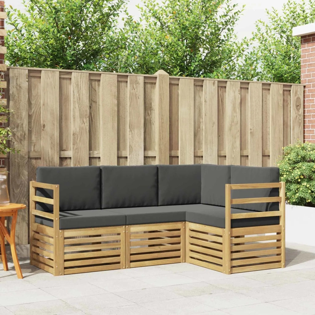 Set divani 4 pcs Bianco e Antracite 185,5 x 126,5 x 73 cm