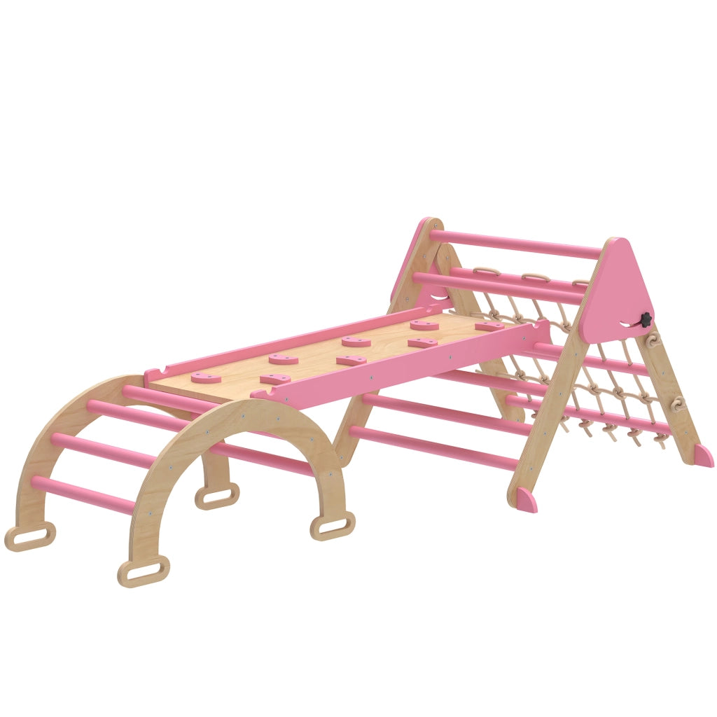 Letto a castello per bambini con scivolo e scala ¨C Minimal ¨C rosa