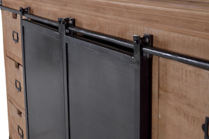 Armadio in stile industriale in legno di mango