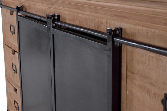 Armadio in stile industriale in legno di mango