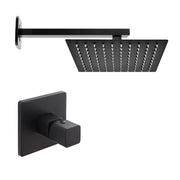 Kit doccia Lotus con miscelatore, braccio 30 e soffione quadrato 25,5 in nero opaco
