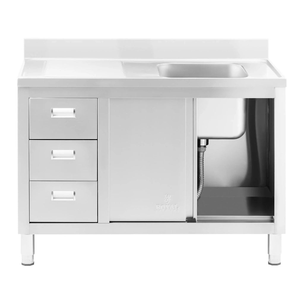 Lavello in acciaio inox per installazione su piano - 1 vasca in acciaio inox - 400 x 400 x 300 mm 14_0005021