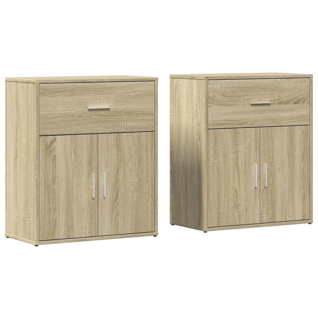 Credenze 2 pz | Madia | Buffet da pranzo | Armadio da pranzo Rovere Sonoma 60x31x70 cm in Legno Multistrato