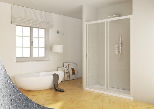 Porta Doccia 150 cm 1 Anta Scorrevole in Acrilico H185 cm Dorini Bianco