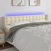 Testiera a LED Crema 163x16x78/88 cm in Similpelle cod mxl 48104