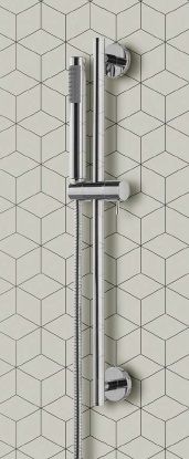 Saliscendi Doccia Anticalcare Monogetto Completa di Asta e Flessibile - Serie Piacenza