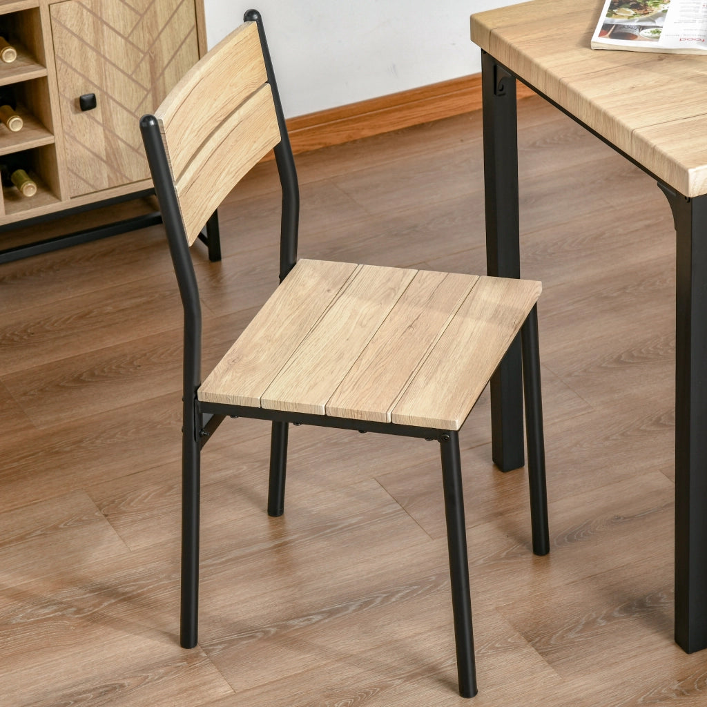 Tavolo da pranzo con 2 sedie ¨C Minimal ¨C legno naturale + nero