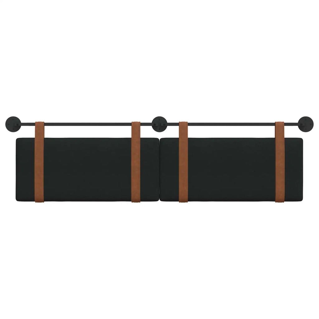 Testata appesa Tinta unita Nero 190 x 55 x 5 cm PU Antico