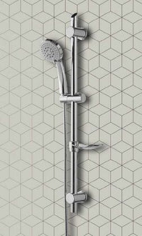 Saliscendi Doccia Anticalcare 5 Getti, Flessibile e Portasapone - Serie Vicenza