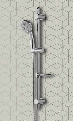 Saliscendi Doccia Anticalcare 5 Getti, Flessibile e Portasapone - Serie Vicenza