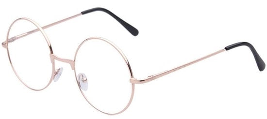 Occhiali con Lente Piana in Stile Retro - Cilindro Metallico - Formato Standard - Design Classico