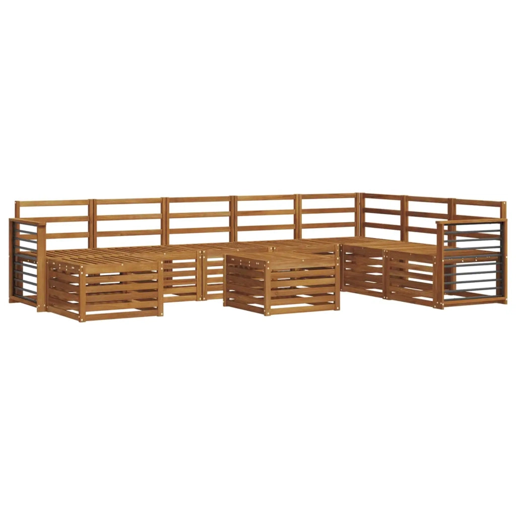 Set divano sezionale 9 pcs Naturale Legno di Acacia Massello
