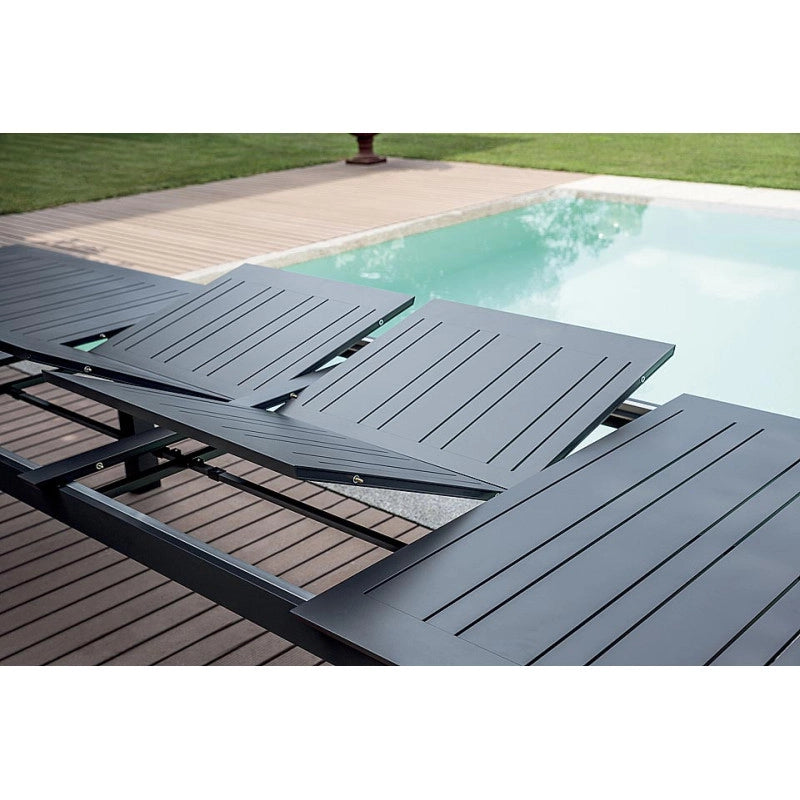Tavolo Santorini 265/330/398X110 Antracite - Doppio Allungo Moia