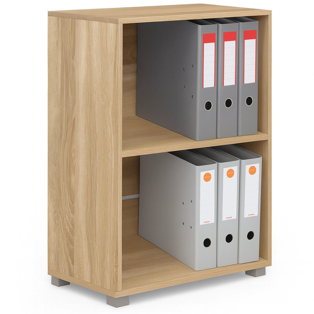 Libreria Mobiletto Scaffale 2 Ripiani Legno Nobilitato Naturale 60x31 H77cm Moderno