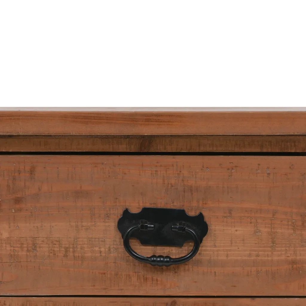 Tavolo Consolle | Tavolo d'Ingresso in Massello di Abete 126x40x77,5 cm Marrone