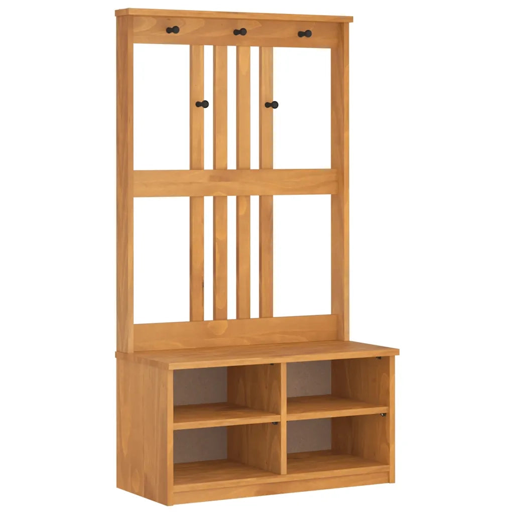 Albero da Ingresso SANDNES 87x40x159,5 cm in Legno di Pino 4010487